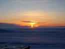 Sonnenuntergang über dem Wahlenbergfjorden in Oxfordhalvøya, Nordaustlandet, Svalbard