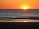 Sonnenuntergang am Strand von Noordwijk, Holland