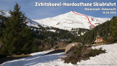 Skiabfahrt über den Nordosthang