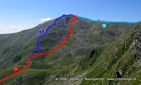 Normalweg und Nordostrücken auf den Zirbitzkogel